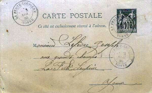 La Fert-Loupire - Carte postale prcurseur - 1885