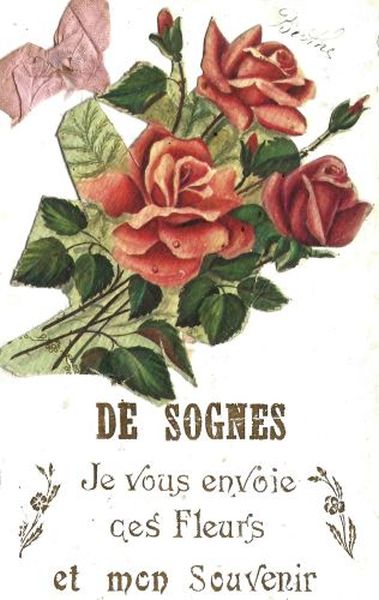 De Sognes je vous envoie ces fleurs et mon souvenir